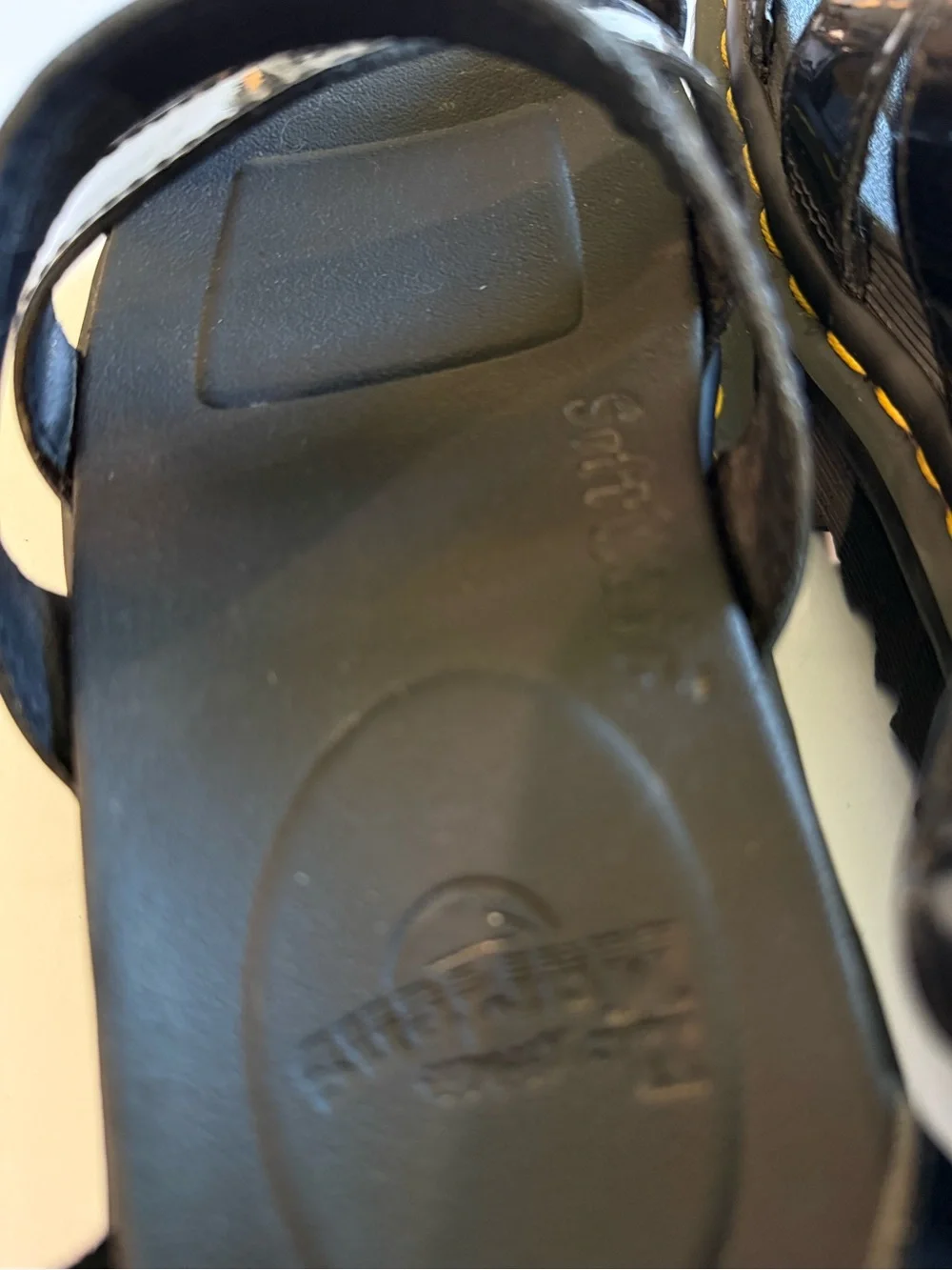 Dr. Martens Blaire Patent Leather Platform Sandals Black W US 8 EU 39 AirWair